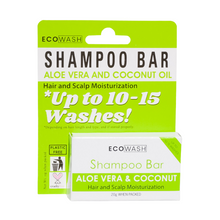 Load image into Gallery viewer, Ecowash Aloe Vera and Coconut Oil Shampoo Bar for Hair and Scalp Moisturization | Up to 10-15 Washes 20g