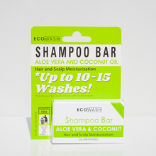 Load image into Gallery viewer, Ecowash Aloe Vera and Coconut Oil Shampoo Bar for Hair and Scalp Moisturization | Up to 10-15 Washes 20g