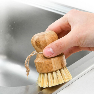 Eco-Friendly Dishwashing Brush With Bamboo Handle and Sisal Fiber