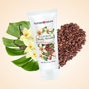 Human Nature Coffee and Vanilla Natural Body Scrub | Free From Plastic Microbeads 190g