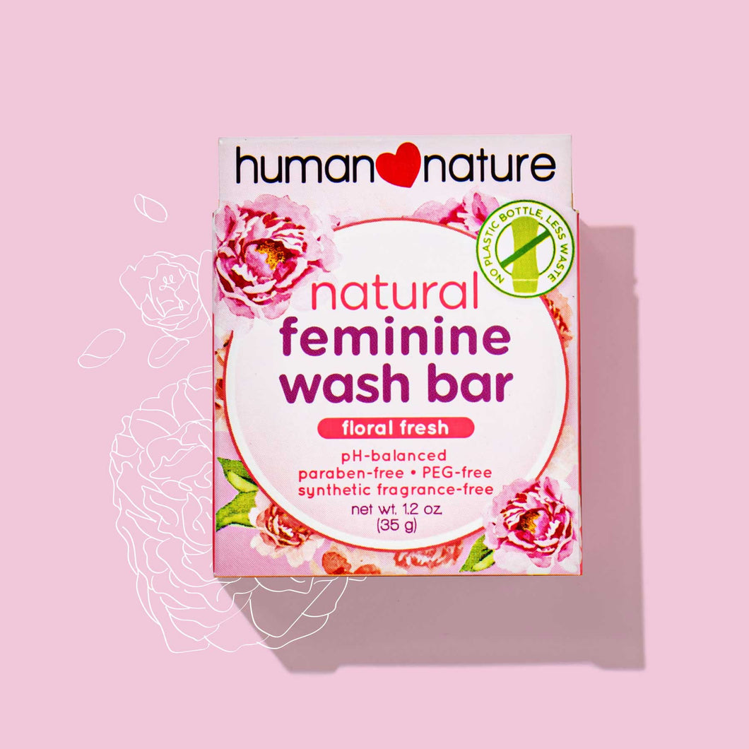 Human Nature Natural Feminine Wash Bar Floral Fresh pH Balanced 35g