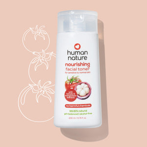 Human Nature Natural Nourishing Face Toner with Tomato Extract | Alcohol-Free, pH-Balanced 200ml