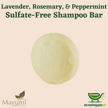 Load image into Gallery viewer, Mayumi Organics Hair Fortifying Lavender, Rosemary, &amp; Peppermint (LRP) Sulfate-Free Shampoo Bar 60g
