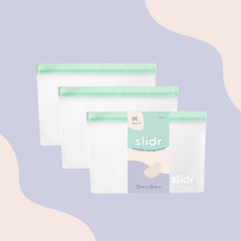 Load image into Gallery viewer, Slidr PH Reusable Stand Up Storage Bags With Double Lock Seal - Medium (Pack of 3)