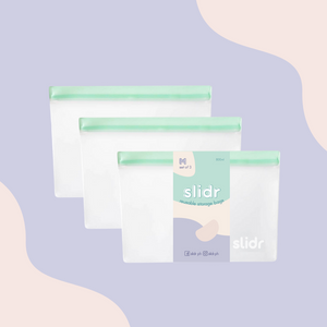 Slidr PH Reusable Stand Up Storage Bags With Double Lock Seal - Medium (Pack of 3)
