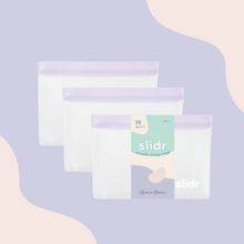 Load image into Gallery viewer, Slidr PH Reusable Stand Up Storage Bags With Double Lock Seal - Medium (Pack of 3)