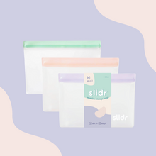 Load image into Gallery viewer, Slidr PH Reusable Stand Up Storage Bags With Double Lock Seal - Medium (Pack of 3)