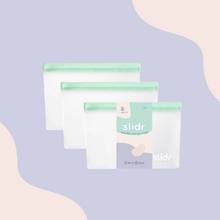 Load image into Gallery viewer, Slidr PH Reusable Stand Up Storage Bags With Double Lock Seal - Small (Pack of 3)