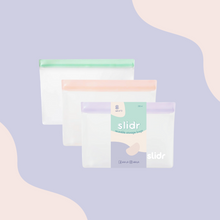 Load image into Gallery viewer, Slidr PH Reusable Stand Up Storage Bags With Double Lock Seal - Small (Pack of 3)