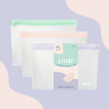 Load image into Gallery viewer, Slidr PH Reusable Stand Up Storage Bags With Double Lock Seal - Extra Large (Pack of 3)