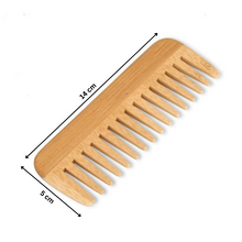 Load image into Gallery viewer, Wooden Bamboo Comb Wide Tooth Style | Eco-Friendly Comb Great for Travel, Home, and Personal Use