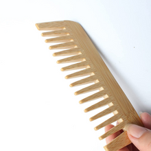 Load image into Gallery viewer, Wooden Bamboo Comb Wide Tooth Style | Eco-Friendly Comb Great for Travel, Home, and Personal Use
