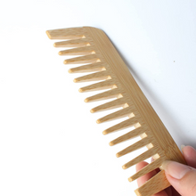 Load image into Gallery viewer, Wooden Bamboo Comb Wide Tooth Style | Eco-Friendly Comb Great for Travel, Home, and Personal Use