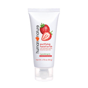 Human Nature 100% Natural Purifying Facial Scrub with Strawberry Seeds and Bamboo Granules 50g