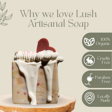 Load image into Gallery viewer, Lush by SBH Strawberry Vanilla Natural Handcrafted Artisan Mild and Moisturizing Body Soap
