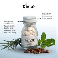 Kintab Toothtabs - 100% Natural Fluoridated Toothpaste Tablets | Sustainable, Travel-Friendly, Eco-Friendly Oral Care | Minty Fresh, TSA-Safe, Refillable Packaging