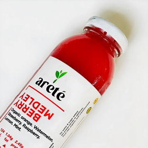 Areté Berry Medley Cold-Pressed Juice 350ml | Watermelon, Organic Orange, Strawberry Raspberry, Lemon, Mint