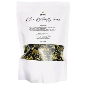 Areté Blue Butterfly Pea Loose Leaf Tea 250g | Boosts Metabolism & Hair Growth