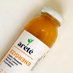 Areté Energize Cold-Pressed Juice 350ml | Apple, Pineapple, Carrot, Lemon, Mint Leaves