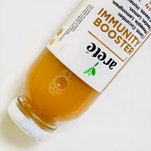 Areté Immunity Booster Cold-Pressed Juice 350ml | Carrot, Cucumber, Pineapple, Lemongrass, Pandan, Lemon, Mint Leaves, Honey Dew