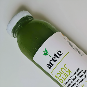 Areté Keto Juice Cold Pressed Juice 350ml | Parsley, Cucumber, Lemon, Mint Leaves, Lemongrass, Pandan, Ginger, Cinnamon