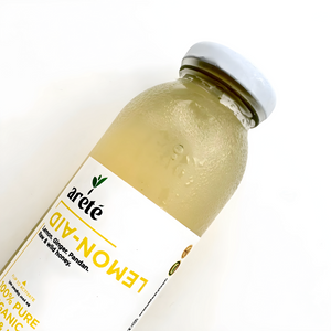 Areté Lemon Aid Cold Pressed Juice 350ml | Lemon, Ginger, Pandan, Hint of Raw & Wild Honey, Naturally Alkaline Spring Water