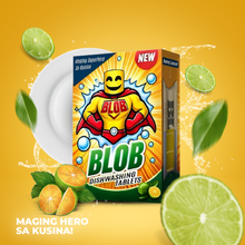 Load image into Gallery viewer, BLOB Dishwashing Tablets Calamansi - 4 Sachets (8 Tablets x 250ml) | Eco-Friendly, Zero Waste, Powerful Grease Removal, Fresh Citrus Scent

