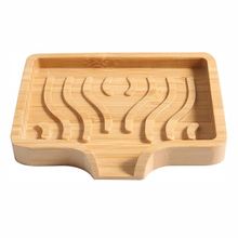 Load image into Gallery viewer, Bamboo Soap Dish Holder Tray Wood Bar Soap Saver Self Draining Soap Case for Bathtub Hotel Home Decoration Countertop Drying Shower Sink by Project Refill

