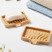 Load image into Gallery viewer, Bamboo Soap Dish Holder Tray Wood Bar Soap Saver Self Draining Soap Case for Bathtub Hotel Home Decoration Countertop Drying Shower Sink by Project Refill
