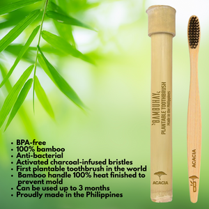 Bambuhay Bamboo Toothbrush in Bamboo Casing – 1 Piece | BPA-Free, Anti-Bacterial, Heat Finished