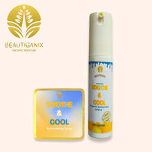 Load image into Gallery viewer, Beautiganix Soothe &amp; Cool Set | Organic Sunscreen with SPF 40 Plus Refreshing Soap
