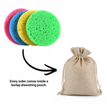 Load image into Gallery viewer, Natural Wood Pulp Facial Cleansing Sponge | Eco-Friendly Biodegradable Face Cleanser &amp; Makeup Remover by Project Refill
