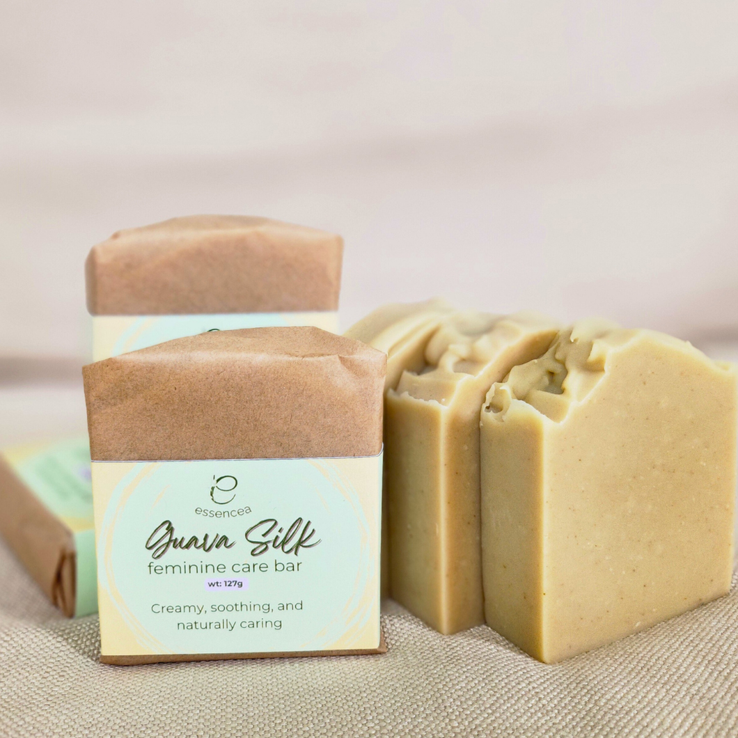 Essencea Guava Silk Feminine Care Bar 127g | Unscented Feminine Soap, Guava Leaf & Goat Milk for Sensitive Skin