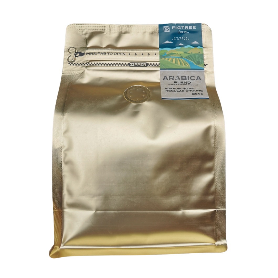 Figtree Farms Arabica Coffee Blend 250g | Arabica, Robusta, Excelsa – Medium Roast, Regular Blend