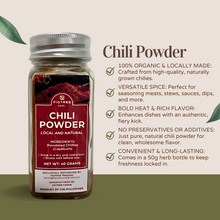 Load image into Gallery viewer, Figtree Farms Chili Powder 50g | Locally Made, All-Natural, Organic, No Preservatives
