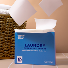 Load image into Gallery viewer, Fizzly Clean Laundry Detergent Sheet - 30 Sheets, Up to 60 Washes | Gentle on Skin, For Everyday Use
