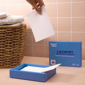 Fizzly Clean Laundry Detergent Sheet - 30 Sheets, Up to 60 Washes | Gentle on Skin, For Everyday Use