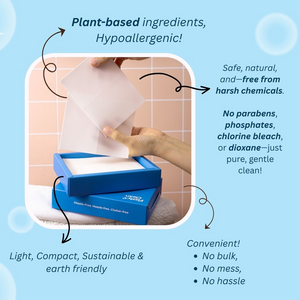 Fizzly Clean Laundry Detergent Sheet - 30 Sheets, Up to 60 Washes | Gentle on Skin, For Everyday Use