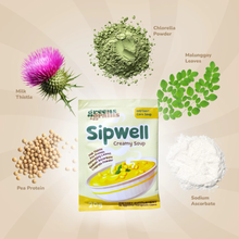 Load image into Gallery viewer, Greens &amp; Grains Sipwell Creamy Instant Corn Soup 20g/Sachet - 10 Sachets | Milk Thistle, Pea Protein, Malunggay, Sodium Ascorbate, Chlorella Powder
