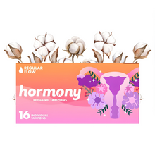 Load image into Gallery viewer, Hormony Organic Regular Tampons (Pack of 16) | Free of Chlorine, Fragrance, and Allergens
