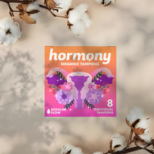 Load image into Gallery viewer, Hormony Organic Regular Tampons (Pack of 8) | Free of Chlorine, Fragrance, and Allergens
