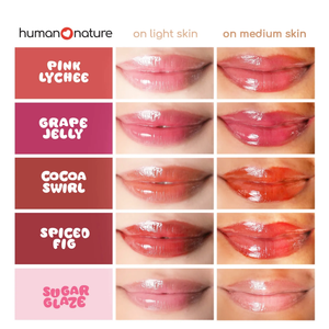 Human Nature Juicy Lip Jam 8g | 100% Natural Lip Oil, Glossy Shine, Moisturizing, Vegan & Cruelty-Free