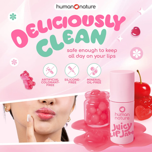 Human Nature Juicy Lip Jam 8g | 100% Natural Lip Oil, Glossy Shine, Moisturizing, Vegan & Cruelty-Free