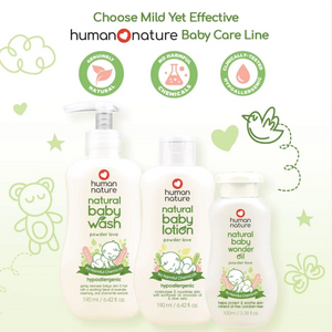 Human Nature Natural Baby Wonder Oil Powder Love Scent 100ml | Mineral Oil Free, Paraben Free