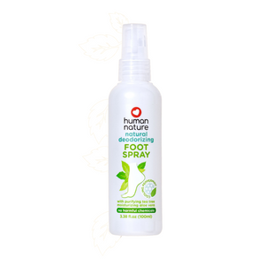 Human Nature Natural Deodorizing Foot Spray 100ml | With Purifying Tea Tree, Cooling Peppermint and Moisturizing Aloe Vera