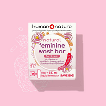 Load image into Gallery viewer, Human Nature Natural Feminine Wash Bar Floral Fresh pH Balanced 35g
