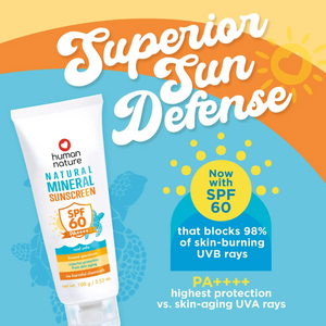 Human Nature Natural Mineral Reef-Safe Sunscreen SPF60 PA++++ | Broad Spectrum, Superior Protection From Skin Aging