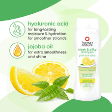Load image into Gallery viewer, Human Nature Sleek and Silky Shampoo &amp; Conditioner Green Tea &amp; Lemon Bundle | SLS/SLES-Free, Silicone-Free, Paraben-Free
