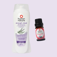Human Nature Strength +PLUS Shampoo + Rosemary Oil Bundle | All-Natural, Fights Hairfall, No Sulfates, Parabens