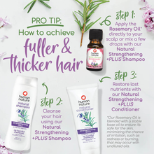 Load image into Gallery viewer, Human Nature Strength +PLUS Shampoo + Rosemary Oil Bundle | All-Natural, Fights Hairfall, No Sulfates, Parabens
